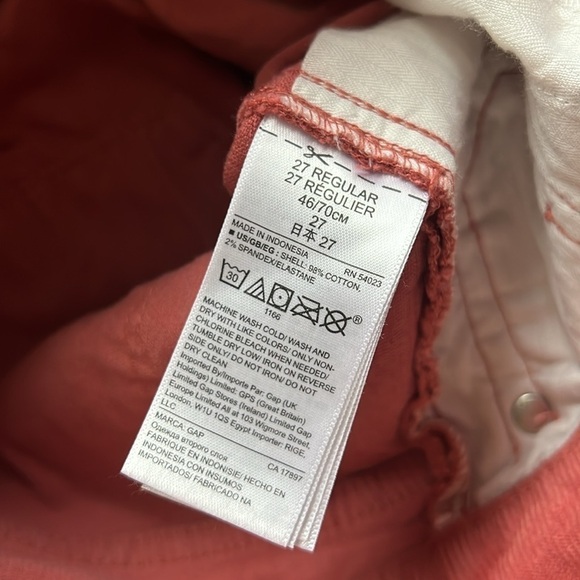 Gap Denim Coral Corduroy Pants Size 27 - Picture 4 of 8